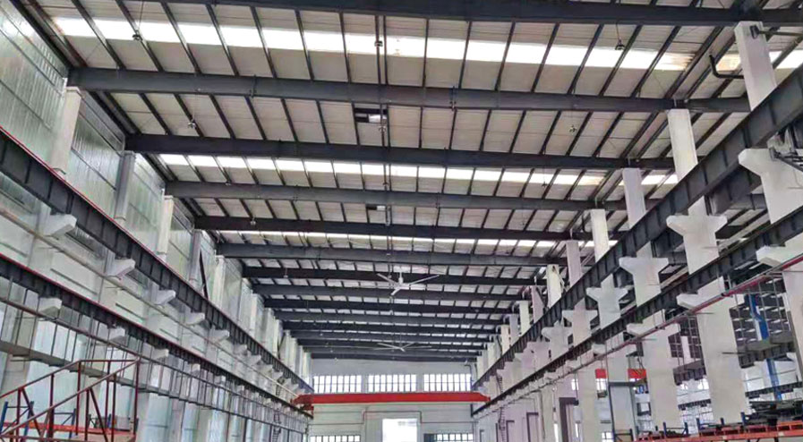 浙江车间大吊扇安全防护措施安装现场