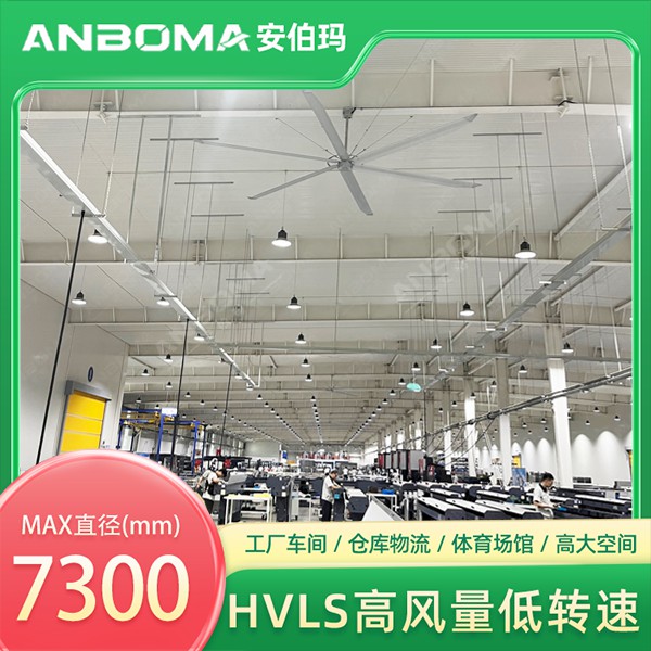 山东淄博周村车间7.3米安伯玛天鹤系列工业大风扇安装实景