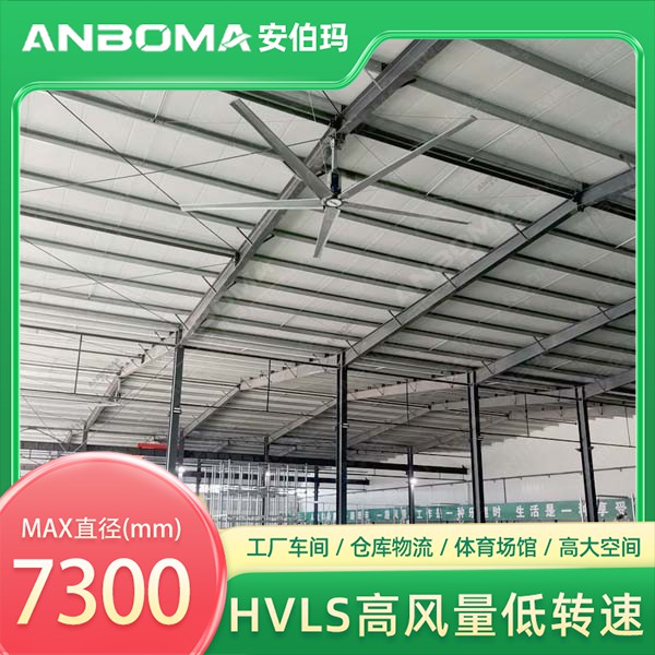 扬州工厂安装安伯玛永磁工业大风扇实景图
